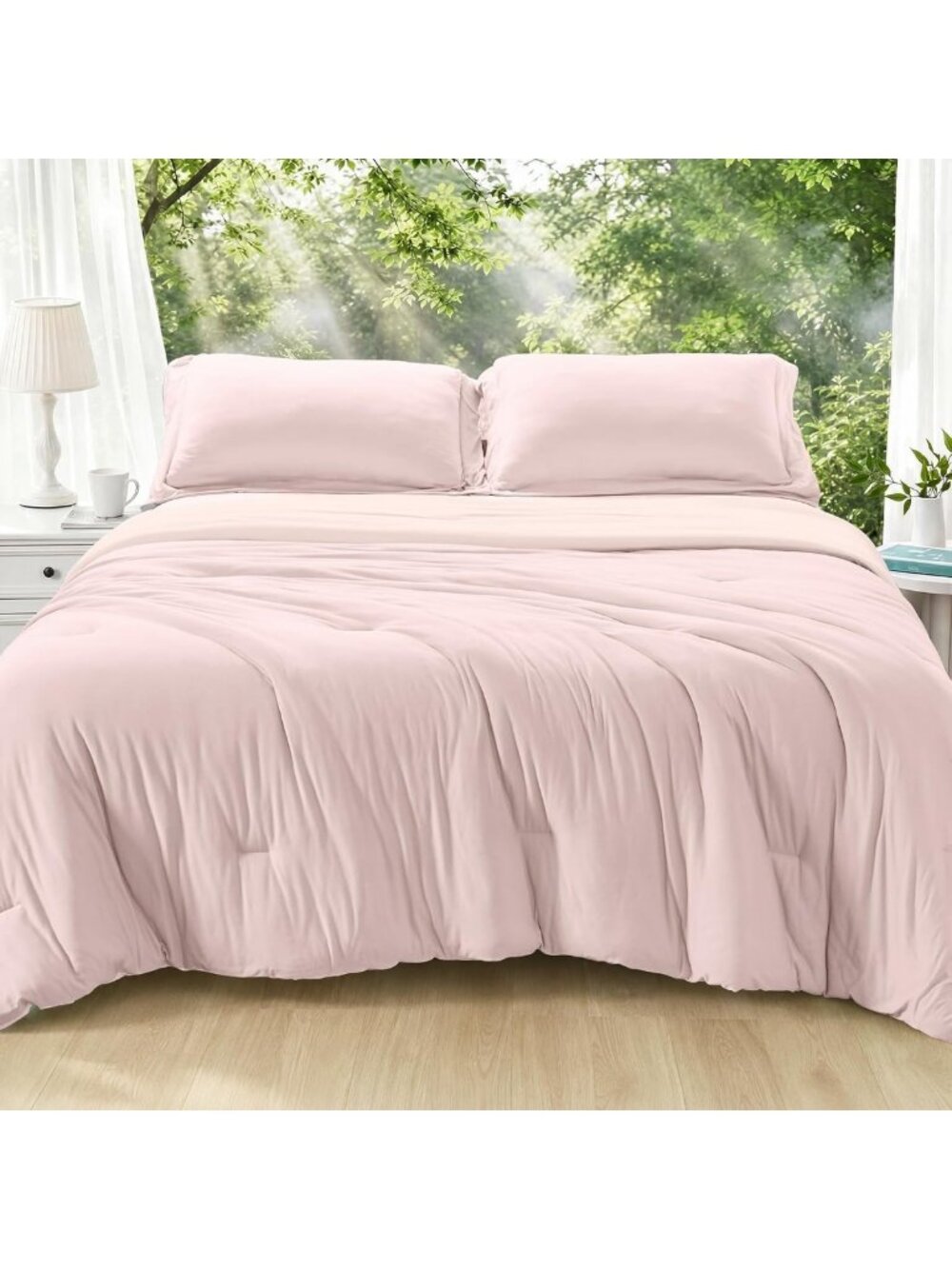 Lightweight Queen Cooling Comforter Set, Reversible Summer Bedding, ICY Surface